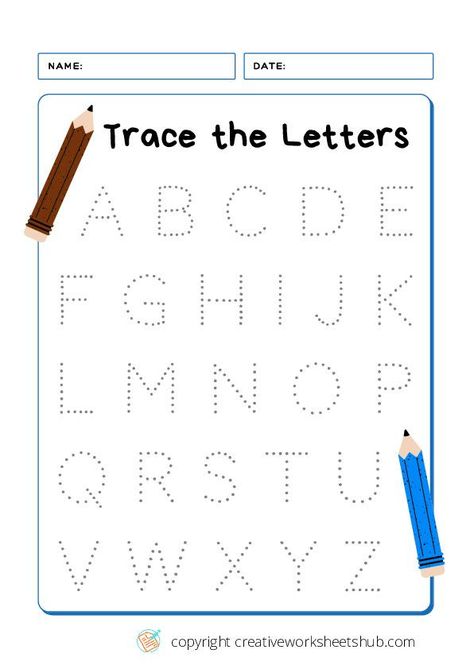 Alphabet Tracing Worksheets for Kindergarten - creativeworksheetshub Writing Worksheets Kindergarten, Prewriting Worksheets, Printable Alphabet Worksheets, Abc Worksheets, Letter Tracing Worksheets, Tracing Worksheets Preschool, Free Preschool Worksheets, Alphabet Tracing Worksheets, Alphabet Worksheets Preschool