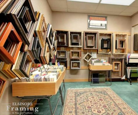 Way to stock , Elsinor framing Frame Shop Business, Frame Shop Interior, Art Studio Organization Ideas, Studio Organization Ideas, Picture Frame Store, Cool Frames, Picture Storage, Framing Art, Art Studio Organization