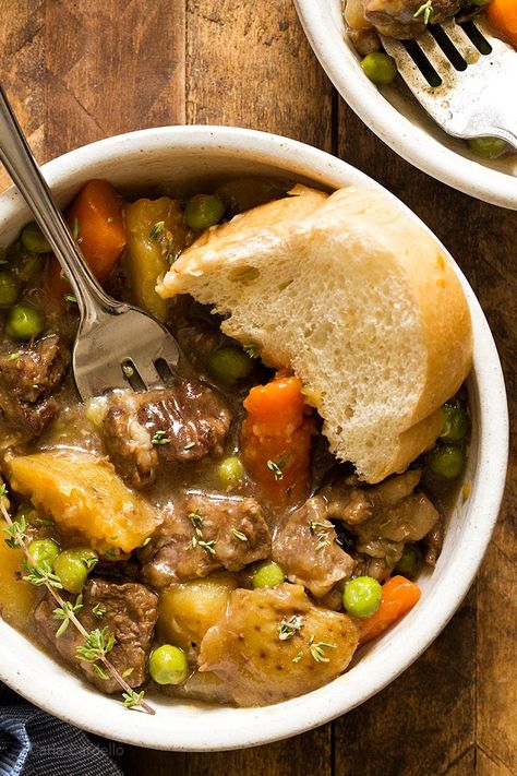 Stovetop Beef Stew For Two (Dinner For Two) - Homemade In The Kitchen Beef Stew For Two, Stew For Two, Stovetop Beef Stew, Beef Stew Stove, Beef Stew Stove Top, Food For 2, Instant Pot Beef Stew, Veal Stew, Batch Meals