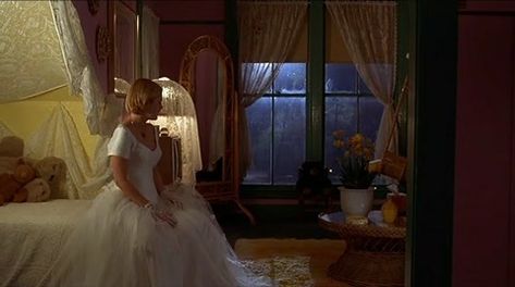 ms. julia not-quite-yet-gulia ponders her future in _the wedding singer_. ღ Julia Gulia, Chic Flicks, 2024 Movies, Puerto Rican Men, Adam Sandler Movies, Singer Aesthetic, Wedding Singer, The Wedding Singer, Adam Sandler