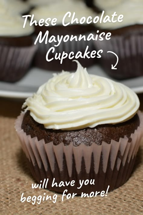 Best Ever Moist Chocolate Cupcakes, Chocolate Mayonnaise Cupcakes, Homemade Cupcake Recipes From Scratch, Super Moist Cupcakes, Mayonnaise Cupcakes, Milk Chocolate Cupcakes, Chocolate Mayonnaise Cake Recipe, Mayo Cupcakes, Mayonnaise Cake Recipe