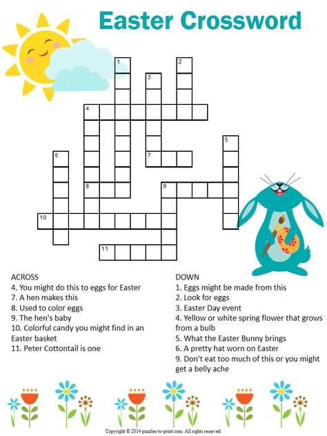 Printable Easter crossword puzzle would make a fun holiday activity for school or home.  This is a secular version and free for you to print as you wish. Easter Crossword, Kids Crossword Puzzles, Christian Puzzles, Easter Art Project, Printable Easter Activities, Easter Puzzles, Easter Games For Kids, Animal Report, Easter Worksheets