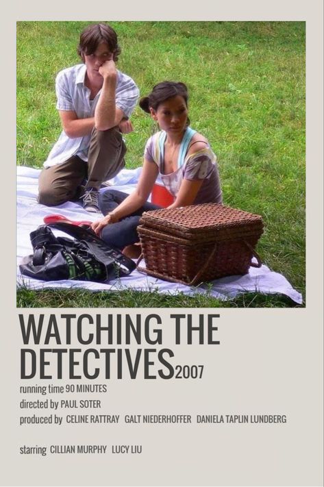 Watching The Detectives Movie Poster, Watching The Detectives Poster, Watching Detectives, Movie Poster Polaroid, Cillian Murphy Movies, Watching The Detectives, Detective Movies, Polaroid Movie Poster, Movie Recs