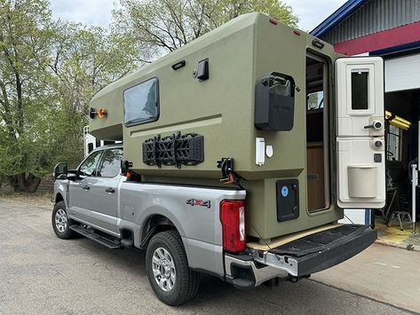 Hotomobil Gladiator First Look - Truck Camper Magazine Used Truck Campers, Truck Cap Camping, Short Bed Truck Camper, Small Truck Camper, Cabover Camper, Camper Trailer Tent, Truck Bed Trailer, Best Truck Camper, 4wd Camping