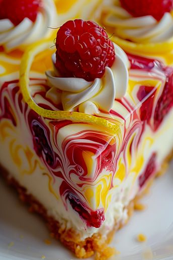 Luscious Lemon Raspberry Swirl Cheesecake Orange Crush Cake, Raspberry Delight, Crush Cake, Raspberry Whipped Cream, Lemon And Raspberry, Raspberry Swirl Cheesecake, Raspberry Scones, Pistachio Cheesecake, Swirl Cheesecake