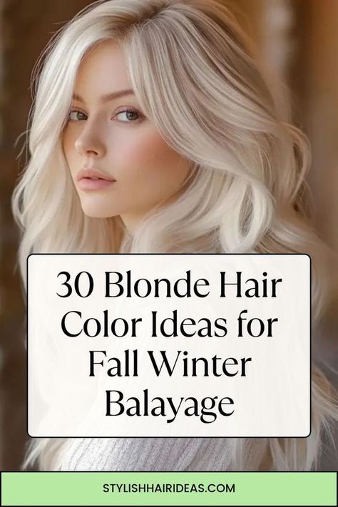 Looking for a fresh look? Check out these 30 blonde balayage ideas perfect for fall and winter! 🌬️💁‍♀️ From buttery blondes to striking icy hues, elevate your hair game this season! #BlondeBalayage #HairInspo #SeasonalHair Arctic Blonde Hair, Blonde Balayage 2024 Trends, Blonde Hair Color Ideas Dimension, Icy Vanilla Blonde Hair, Blonde Hair Color For Fall, Fall 2024 Blonde Hair Color, Different Color Blonde Hair, Blonde Hair For Light Skin Tones, Hair Color Ideas Winter 2024