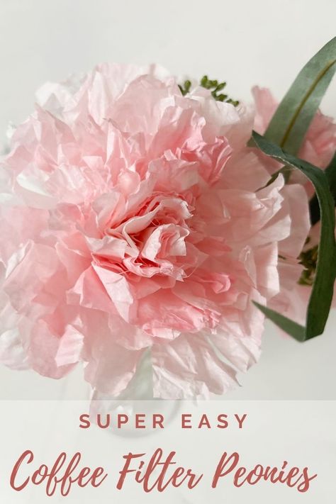 Coffee Filter Projects, Peony Diy, Coffee Filter Flowers Diy, Coffee Filter Roses, Aesthetic Paper, Paper Flower Centerpieces, Paper Flowers Diy Easy, Coffee Filter Flowers, Coffee Filter Crafts