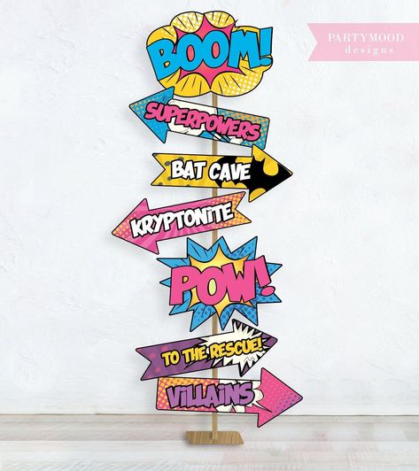 Ultimate Guide to Superhero Crafts: Fun Projects for All Ages Welcome Superheroes Sign, Superhero Decorations Party, Birthday 4 Boy, Super Heroes Birthday Party Ideas, Super Hero Party Decorations, Super Hero Decorations, Diy Superhero Birthday Party, Adult Superhero Party, Superhero Party Decor