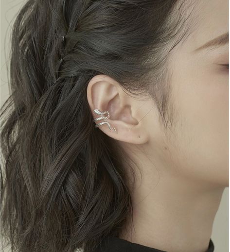 Snake Ear Cuff, Ear Cuff Silver, Snake Ears, Piercing Conch, Clean Sterling Silver, Wrap Earrings, Silver Ear Cuff, Snake Earrings, Conch Piercing