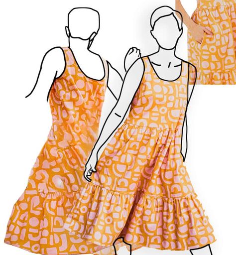 13 Easiest Dress Sewing Patterns (Reviewed for Beginners by a Dressmaker) Free Dress Patterns For Women Easy, Easy Dress Pattern For Women, Simple Dress Pattern Free, Dress Sewing Patterns For Beginners, Vest Sewing Patterns, Summer Dress Patterns Free, Tiered Dress Pattern, Sleeveless Dress Pattern, Tank Dress Pattern