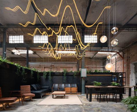 Sound Representation, Nb 9060, Neon Number, Sound Waves Design, Bread Design, Corporate Interior Design, Industrial District, Genius Loci, Company Design