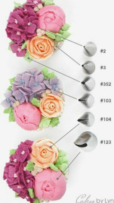 Flower Bouquet Cupcakes, Buttercream Flowers Cupcakes, Buttercream Flowers Tutorial, Bouquet Cupcakes, Cake Decorating Flowers, Resipi Kek, Săpunuri Handmade, Piping Flowers, Cupcake Bouquets