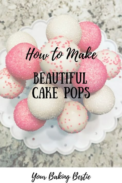 Cake Pop Wedding Display Dessert Tables, Pink Cake Pops Recipe, How To Get Smooth Cake Pops, Cake Pop Without Sticks, Cake Pop Sticks Ideas, How To Make Smooth Cake Pops, Easy Cake Pop Decorating, How To Dry Cake Pops, How To Make Cake Pops Easy Step By Step