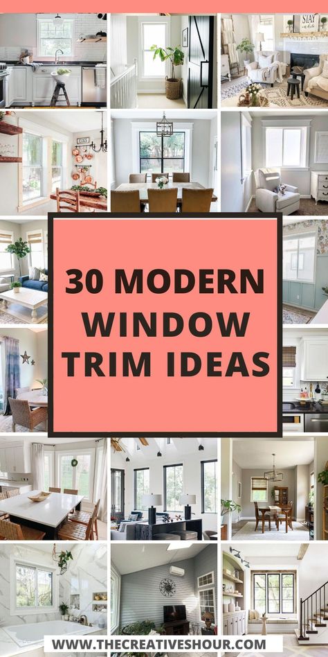 Dive into the world of modern window trim with our ultimate guide. From minimalist chic to bold statements, discover diverse styles that redefine your home aesthetic. Elevate your space effortlessly. #ModernWindowTrim #InteriorDesignTips Wood Window Casing With White Trim, Window Casing Before And After, Short Fractional Window, Colonial Style Window Trim, Door And Window Casing, Indoor Window Frame Ideas, Modern Farmhouse Window Trim Interior, Painted Window Frames Bedroom, Fancy Window Trim