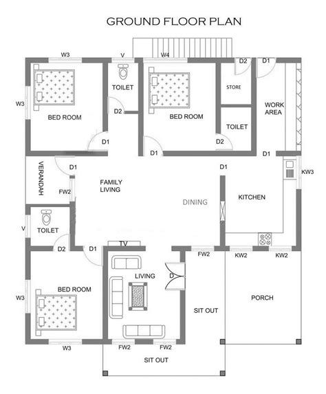 Bedroom Colour Design, 1200 Sq Ft House Plans, 1200sq Ft House Plans, House Design Kerala, Small House Design Kerala, Bungalow House Floor Plans, 1200 Sq Ft House, 30x50 House Plans, Modern Bungalow House Plans