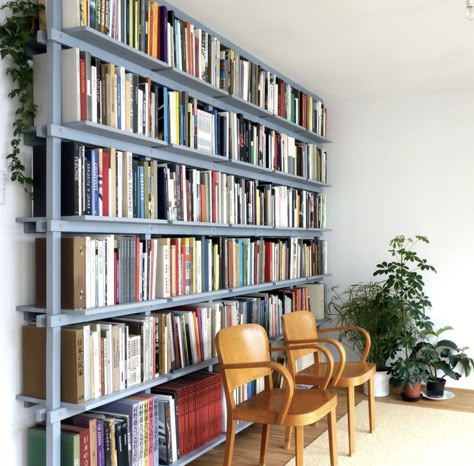 Blue Book Shelf, Chairs Architecture, Studio Library, Modern Apartment Decor, Bookcase Design, Wall Shelves Design, Architecture Books, Blue Book, Architecture Landscape