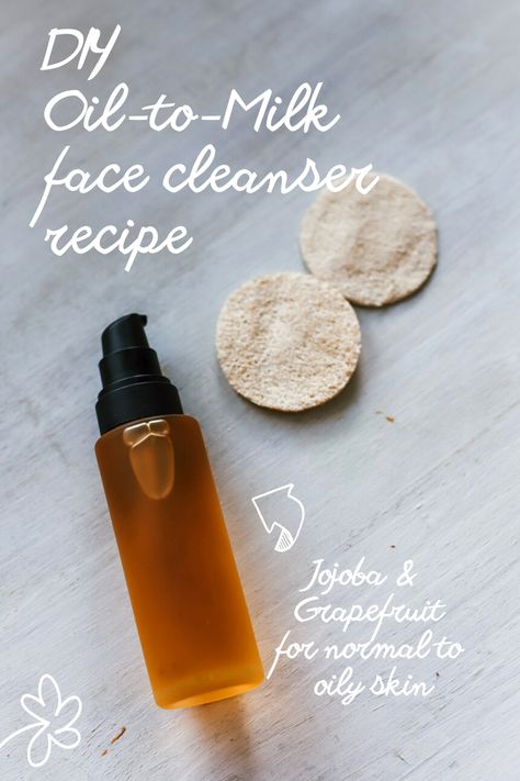 Cleansing Oil Recipe, Oil Cleanser Recipe, Diy Cleansing Oil, Diy Oil Cleanser, Oil To Milk Cleanser, Face Cleanser Recipe, Homemade Face Toner, Cleanser Recipe, Diy Cleanser