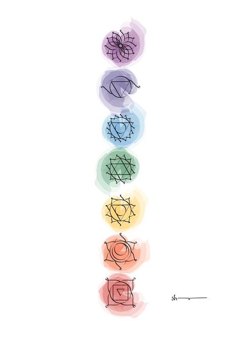 Chakra Line Art, 7 Chakras Art, Chakras Aesthetic, Chakra Symbols Art, Heart Chakra Art, Yoga Coaching, Yoga Art Painting, Chakra Poster, Chakra Painting