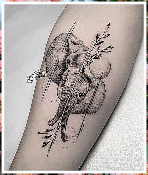 Elephant Boho Tattoo, Modern Elephant Tattoo, Elephant And Moon Tattoo, Two Elephants Tattoo, Half Elephant Tattoo, Elephant Tattoo Design For Women, Guide Tattoo, Elephant Head Tattoo, Geometric Elephant Tattoo