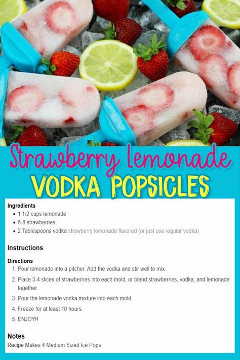 Adult Popsicles Recipes, Alcohol Popsicles, Boozy Sweets, Vodka Popsicles, Summer Refreshers, Adult Popsicles, Boozy Pops, Popsicles Recipes, Alcoholic Popsicles