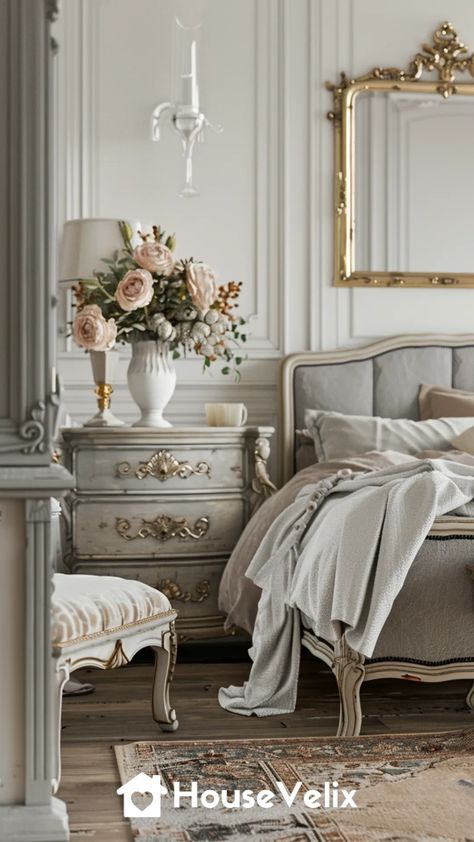 French Provincial Furniture French Provincial Style Homes, French Country Girls Bedroom, Modern French Bedroom Decor, French Provincial Decor Bedroom, Modern French Provincial Home, French Chateau Bedroom, Provincial Interior Design, Country Girl Bedroom, French Provincial Interior