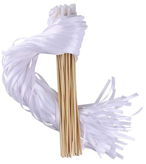 Amazon.com: REINDEAR Wedding Party Ribbons Wand Sticks Streamers US Seller (30, Gray): Home & Kitchen Stick Wands, European Style Wedding, Celebration Activities, Ribbon Sticks, Cheap Ribbon, Student Games, Wedding Wands, Crepe Paper Streamers, Ribbon Wands