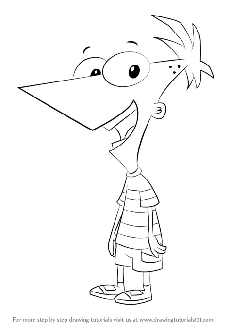 Phineas And Ferb Drawings Easy, Phineas Flynn, Character Coloring Pages, Phineas E Ferb, Phineas Y Ferb, Free Coloring Pages For Kids, Coloring Pages Inspirational, Disney Art Drawings, Learn Drawing