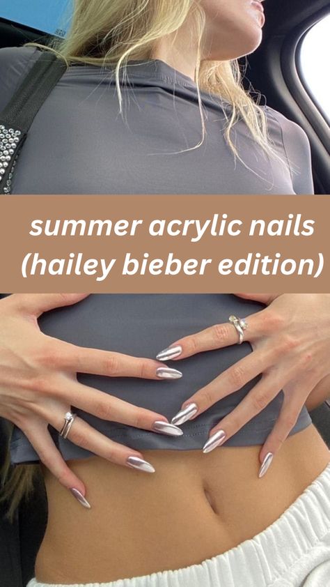 Summer Acrylic Nails, acrylic nails, nails, hailey bieber nails, hailey bieber, summer nails , trendy nails, trending nails in 2023. Hailey Baldwin Nails, Haylie Bieber Nails, Hailey Bieber Summer, Short Nails Inspo, Nails Hailey Bieber, Hailey Bieber Nails, Bieber Nails, Hayley Bieber, Summer Acrylic