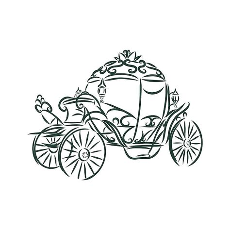 Carriage Tattoo, Carriage Drawing, Wedding Carriage, Future Tattoo Ideas, Princess Carriage, Epoxy Art, Ideas For Cards, Stamp Ideas, Horse Carriage