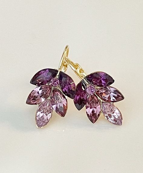 Mauve Earrings, Fancy Soap, Blink Blink, Purple Mauve, Earrings Bridesmaid, Purple Love, Purple Earrings, Swarovski Crystal Earrings, Wedding Jewelry Earrings