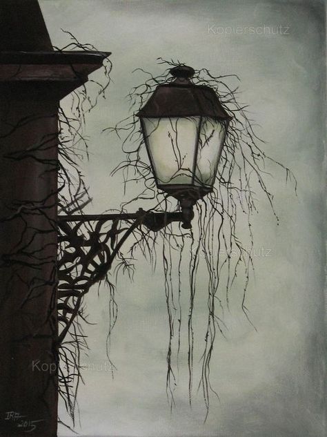 Twilight - Acrylic painting - Gothic,Lantern,scary,mystic,gloomy #Unbranded Paintings Creepy, Gothic Painting Ideas, Gothic Lantern, Scary Paintings, Creepy Paintings, Gothic Drawings, Dark Gothic Art, Scary Drawings, Dark Paintings