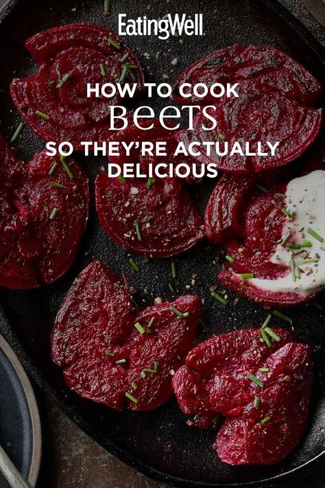 The key to cooking beets and really enjoying them is finding a way to prepare them that makes you appreciate these deliciously complex vegetables. Here, we'll show you how to cook beets and work them into recipes so you'll actually enjoy them. #cookingbasics #healthycooking #howtocook #howtocookhealthy #cookingideas #healthyrecipes Cooked Beets Recipe, Beet Recipes Healthy, Cooking Beets, Fresh Beets, Beet Recipes, Roasted Beets, Cooking Basics, Veggie Side Dishes, Veggie Dishes