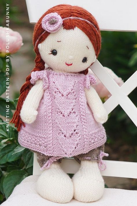 Knitting Pattern - Outfit "Heart" - Knitted Toy Clothes Pattern + Videos Bonus #knitting #pattern Knitted Toy Patterns, Knitting Dolls Free Patterns, Knitted Dolls Free, Toy Clothes, Knitting Toy, Hand Knit Doll, Pattern Outfits, Knitting Dolls Clothes, Toy Toy