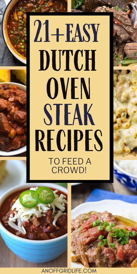 21+ Easy Dutch Oven Steak Recipes to Feed a Crowd Dutch Oven Recipes On Wood Stove, Sirloin Steak Recipes Dutch Oven, Steak Dutch Oven Recipes, Beef Dutch Oven Recipes Dinners, Braised Round Steak Recipes, Steak In Dutch Oven, Dutch Oven Steak Recipes, Beef Dutch Oven Recipes, Chuck Steak Recipes Oven