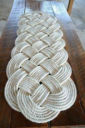 Simpul Makrame, Large Bath Mat, Rope Rug, Makramee Diy, Rope Decor, Large Bath, Nautical Rope, Rope Crafts, Macrame Patterns Tutorials