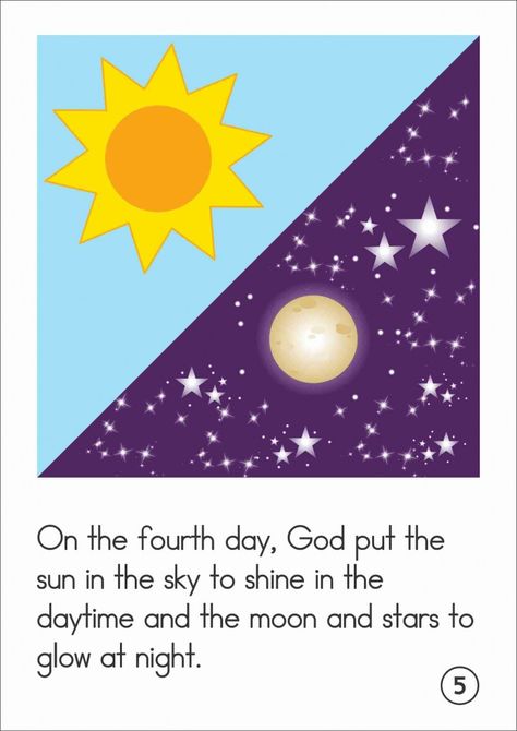 Sunday School Creation: Sun, Moon and Stars - In My World Genesis Chapter 1, Free Christian Printables, Bible Genesis, Story Of Creation, Lavinia Pop, Sunday School Projects, Christian Activities, Bible Story Crafts, Bible Study For Kids