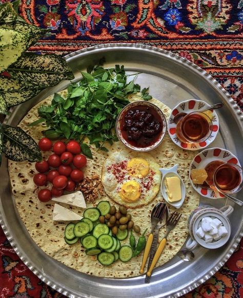 Iranian breakfast Iranian Breakfast, Persian Food Iranian Cuisine, Persian Tea, Iranian Cuisine, Film Edit, Iran Food, Breakfast Photography, Persian Cuisine, Iranian Food