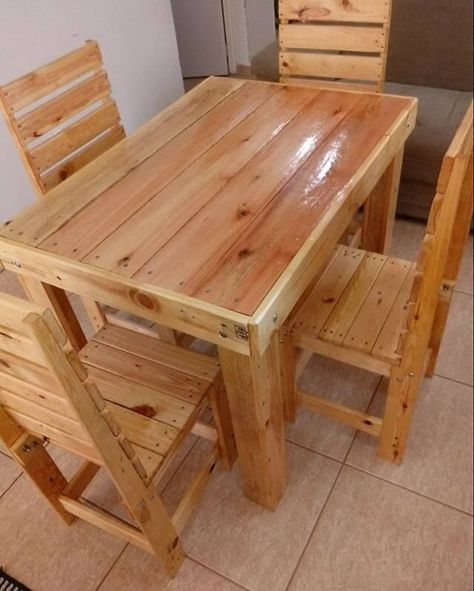 Table Palette, Pallet Dining Table, Pallet Furniture Designs, Wooden Pallet Furniture, Wood Patio Furniture, Pallet Decor, Wooden Pallet Projects, Building Material, Pallet Furniture Outdoor