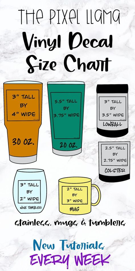 Vinyl Decal Size Chart, Decal Size Chart, Business Chart, Usa Wedding, Vinyle Cricut, Inkscape Tutorials, Sublimacion Ideas, Cricut Supplies, Cricut Explore Projects