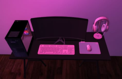 Gaming PC Set Up Collection | SimmerKate on Patreon Gaming Pc Set, Sims 4 House Cc, Sims Home, Sims 4 Decor, Sims Furniture, The Sims 4 Pc, Ts4 Mods, Sims 4 Clutter, Furniture Cc