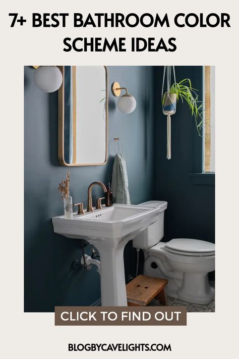 7 bathroom color scheme ideas Light Blue And Black Color Palette, Turquoise Bathroom Ideas, Bathroom Remodel Colors, Bathroom Colors For 2024, Nature Inspired Bathroom, Bathroom Color Palette, Bathroom Wall Colors, Best Bathroom Colors, Color Scheme Ideas