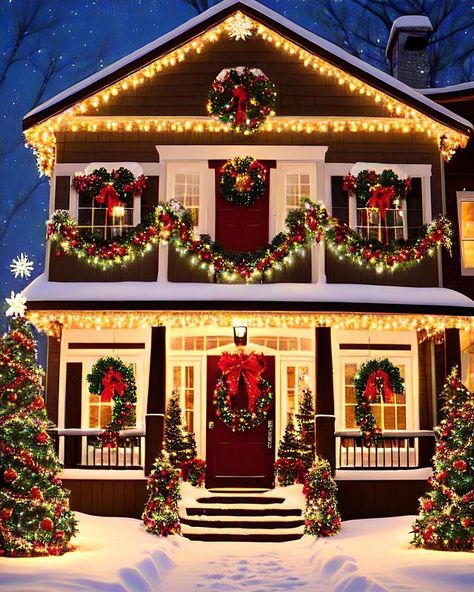 Homestead Holidays Country Christmas Decor Ideas Christmas House Decorations Outdoor, Christmas Esthetics, Christmas Lights Outside House Ideas, American Christmas Decorations, Red Christmas Lights, Christmas Lights Outside, Christmas Decor Trends, Flying Reindeer, Christmas House Lights