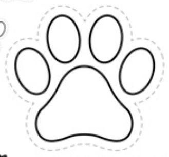 Dog Paw Template Free Printable, Punch Needle Templates Free Printable, Paw Template, Dog Paw Pattern, Paw Crafts, Felt Advent Calendar, Printable Flower Coloring Pages, Paper Box Diy, Rapunzel Party