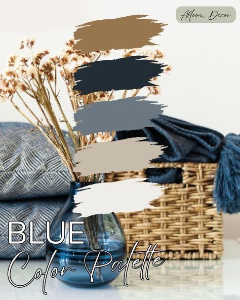 Blue And Grey Color Schemes For The Home, Blue Tan And Cream Living Room, Blue And Taupe Color Palette, Black White Tan Blue Color Scheme, Blue Gray Tan Color Palette, Blue White Gray Color Palette, Dusty Blue Color Palette Bedrooms, Blue Brown And White Bedroom, Navy And Brown Living Room Ideas