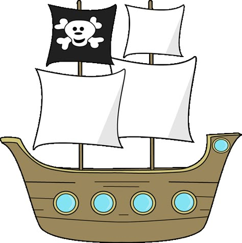 Pirate ship clip art - use as template to make homemade ship from cardboard boxes Ship Clip Art, Cartoon Pirate Ship, Pirate Printables, Christmas Clipart Free, Pirate Classroom, Pirate Crafts, Nautical Themed Party, Pirate Birthday Party, Pirate Birthday