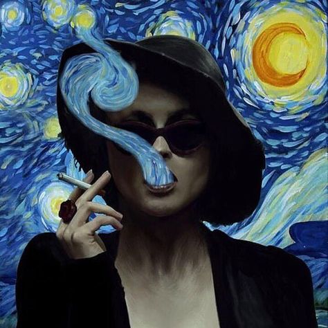 sohbetm on Instagram: “Marla in The Starry Night 💥 ©️to the respective owner.” Marla Singer, Starry Night Art, Arte Van Gogh, The Starry Night, Art Parody, Van Gogh Art, Night Art, Pics Art, Vincent Van Gogh