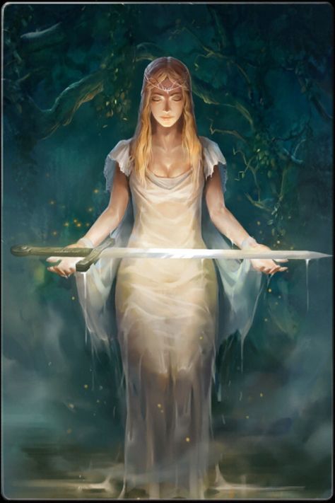 Lady of the Lake The Lady Of The Lake, Mists Of Avalon, Roi Arthur, Arthurian Legend, Lady Of The Lake, Mystical Creatures, Arte Fantasy, King Arthur, Medieval Fantasy