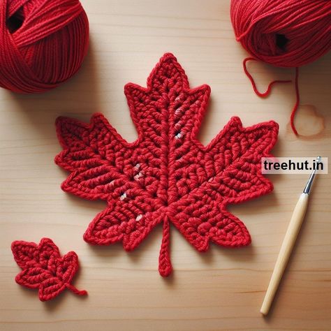 Leaf Crochet Coaster Ideas Fall Coaster Crochet Pattern, Crocheted Maple Leaf Free Pattern, Maple Leaf Coaster Crochet, Falling Leaves Crochet Blanket Pattern, Fall Crochet Patterns Free Autumn Leaves, Autumn Leaf Crochet Pattern, Crochet Coasters Leaf, Crochet Leaves Coaster, Crochet Leaf Hot Pad