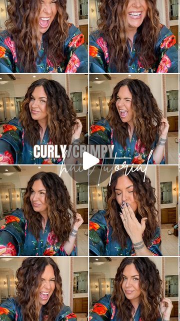 Stephanie Joplin | Crimpy/curly hair tutorial…..  1. You need dirty hair…like, should probably take a shower and wash it kind of hair 😝 2. Crimp it all over... | Instagram Crimped Curly Hair, Crimp And Curl Hairstyle, Crimp And Curl Hair, Hair Crimper Styles, Crimper Hairstyles, Small Curling Iron, Curly Iron, Curly Hair Tutorial, Crimped Hair