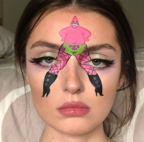 Patrick Makeup, Male Makeup, Crazy Makeup, Sponge Bob, Women Magazines, Cosplay Makeup, Make Up Ideas, Creative Makeup, Insta Photo Ideas